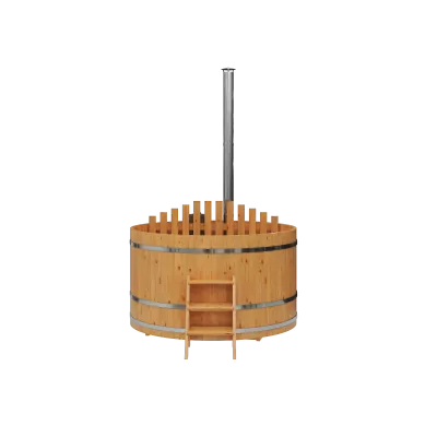 Купель с подогревом из лиственницы D=2.0 с внутренней печкой на дровах