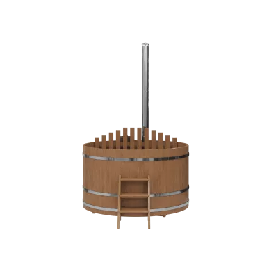 Купель с подогревом из дуба D=2.0 с внутренней печкой на дровах