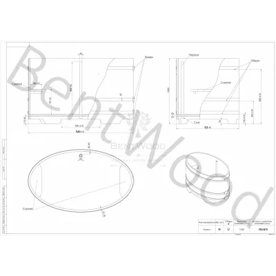 BentWood - Купель овальная из лиственницы 0,92х1,66 картинка