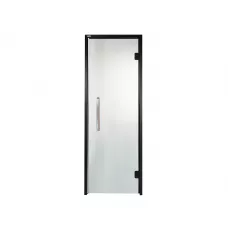 Дверь стеклянная (Diamond Black) — прозрачная, черный профиль, 9х21 (880х2090)