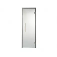 Дверь стеклянная — прозрачная, серебристый профиль, 9х21 (880*2090)