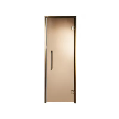 цена Дверь стеклянная — бронза, бронзовый профиль, 9х21 (880*2090)