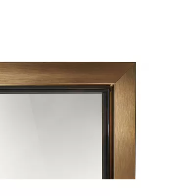 цена Дверь стеклянная — графит матированный, бронзовый профиль, 9х21 (880*2090)