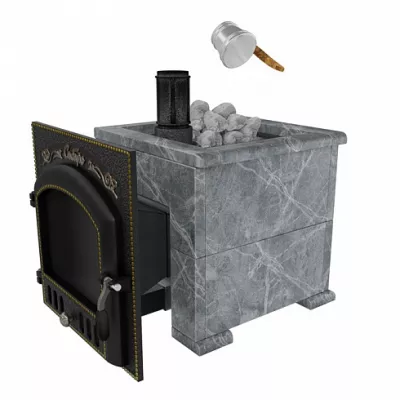 НМК Премиальная банная печь Сибирь-25 (дверка 700х700) в облицовке Оптима талькомагнезит фото