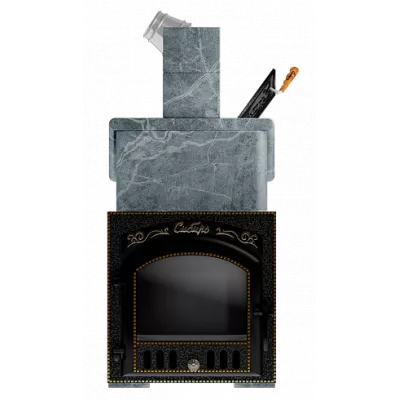 НМК Премиальная банная печь Сибирь-25 ЗК (дверка 545х545) в облицовке Президент талькомагнезит фото