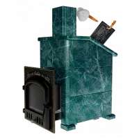 Премиальная банная печь "Сибирь-25" ЗК (дверка 545х545) в облицовке "Президент" змеевик
