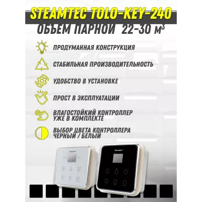 Steamtec TOLO KEY 240 - 24 кВт (ВЛАГОСТОЙКИЙ модуль управления). парогенератор для хамама и турецкой бани