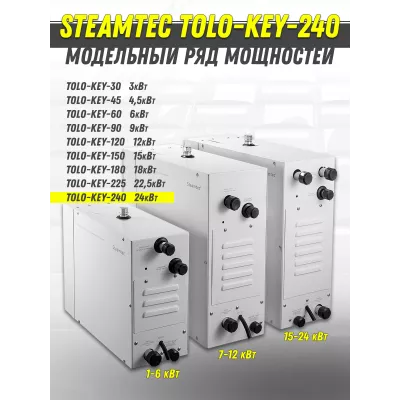 Steamtec TOLO KEY 240 - 24 кВт (ВЛАГОСТОЙКИЙ модуль управления). парогенератор для хамама и турецкой бани