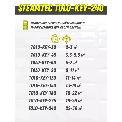 Steamtec TOLO KEY 240 - 24 кВт (ВЛАГОСТОЙКИЙ модуль управления). парогенератор для хамама и турецкой бани