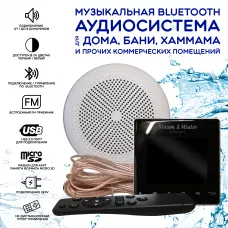 Комплект влагостойкой акустики для бани, сауны и хамама - SW 1 Black STANDART