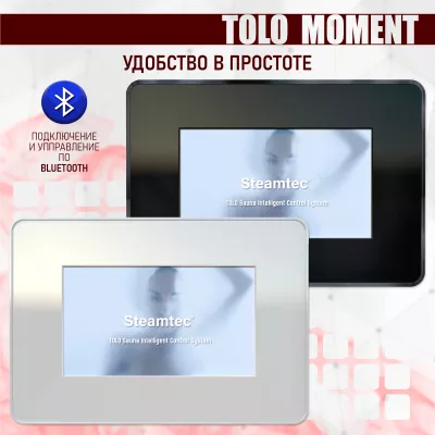 Steamtec TOLO MOMENT 150 - 15 кВт парогенераторы для хамама и турецкой бани / Серия PLATINUM со встроенной музыкой, пультом на 9-ти языках и возможностью монтажа без термодатчиков