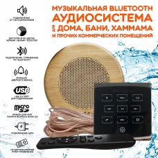 Комплект влагостойкой акустики для бани и сауны - SW1 Black ECO SAUNA (круглая решетка)
