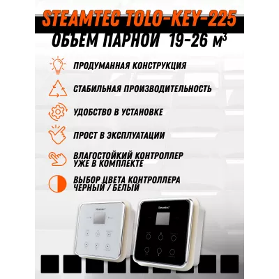 Steamtec TOLO KEY 225 - 22,5 кВт (ВЛАГОСТОЙКИЙ модуль управления), парогенератор для хамама и турецкой бани