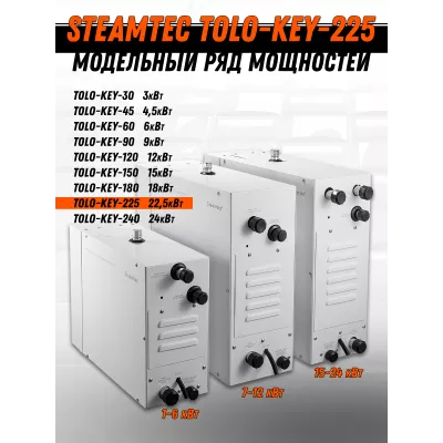 Steamtec TOLO KEY 225 - 22,5 кВт (ВЛАГОСТОЙКИЙ модуль управления), парогенератор для хамама и турецкой бани