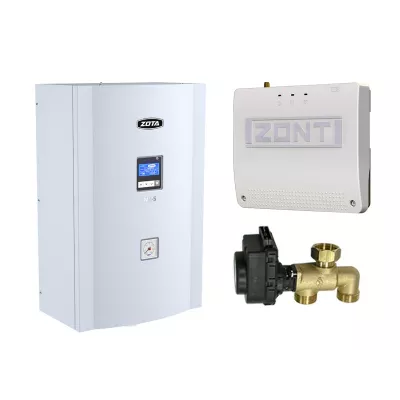 Миникотельная-SET ZOTA MK-S Plus 15 кВт (котел + клапан ГВС ZOTA BPV + ZONT SMART 2.0 с OpenTherm)