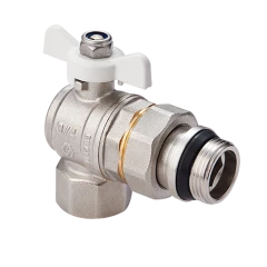 Кран-американка угловой с кольцом 1/2" вн.-нар. бабочка