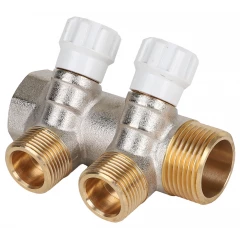 Коллектор латунный с регулирующими вентилями MVI 1&quot;x3/4&quot;x2 выхода