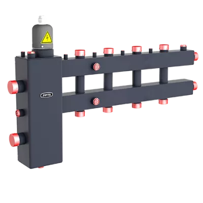 Гидроразделитель Zota с коллектором,  горизонтальный до 70 кВт, 5 контуров c заглушкой, под ТЭНб