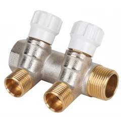 Коллектор латунный с регулирующими вентилями MVI 3/4&quot;x1/2&quot;x2 выхода