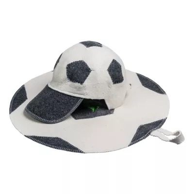 для бани Набор из 2-х предметов (шапка Футбольный мяч, коврик Футбольный мяч), войлок 100% Банные Штучки 41126