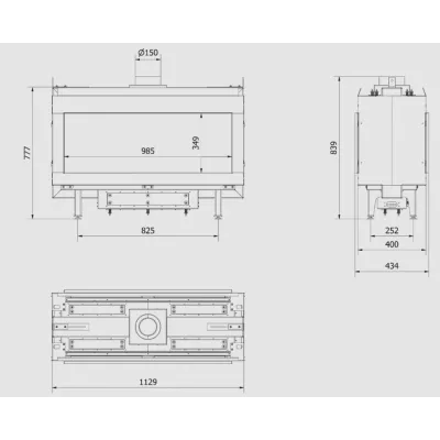 фото Газовая топка Kratki Pro LEO/100/TUNEL/G20 (магистральный газ)