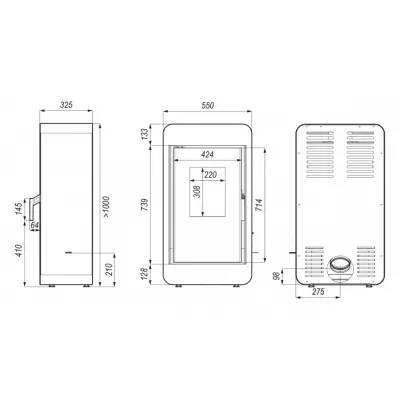 фото Печь DEFRO HOME PICO, 6,6кВт, коричневая сталь