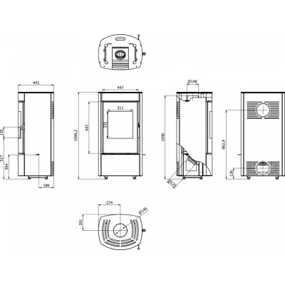 фото Печь DEFRO HOME CERES 6кВт, черная сталь