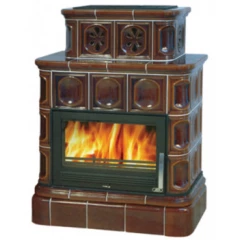 Керамическая печь KARELIE,  с кафельным цоколем, с теплообменником