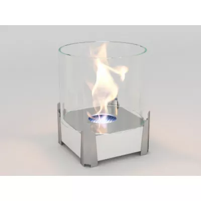 LUX FIRE Биокамин настольный Рондо М (серебро) фото