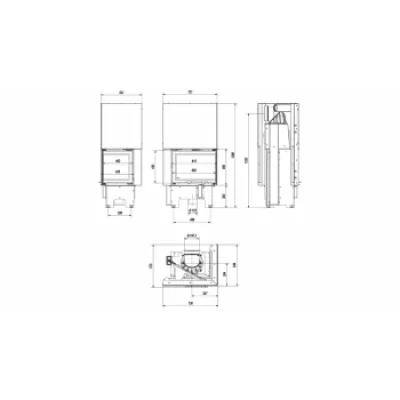 Топка VNP/610/430, Г-образное стекло справа, гильотина