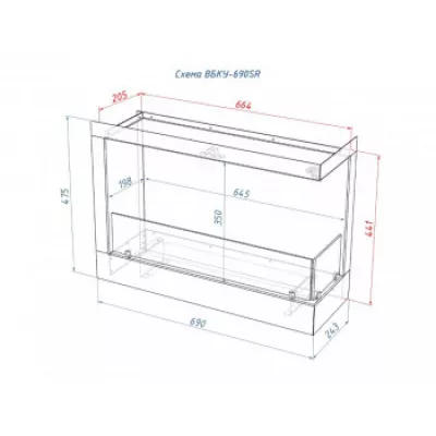 LUX FIRE Встроенный биокамин Lux Fire Угловой 690 S (правый угол) фото