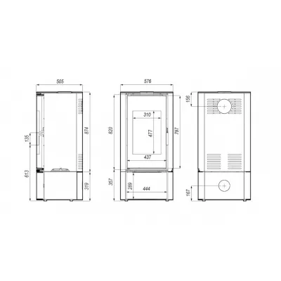 фото Печь DEFRO HOME ORBIS, 9кВт, коричневая сталь