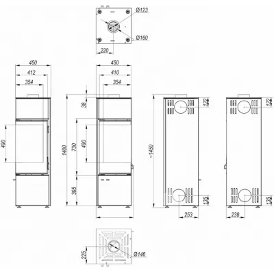 Defro Печь DEFRO HOME QUADROOM LONG, 9,3кВт, черная сталь как сделать