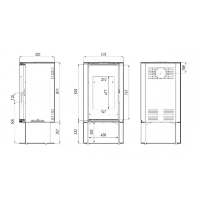 фото Печь DEFRO HOME ORBIS LOG, 9кВт, красная сталь