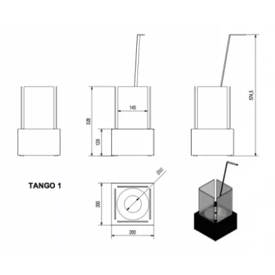 Биокамин Kratki TANGO 1, TUV