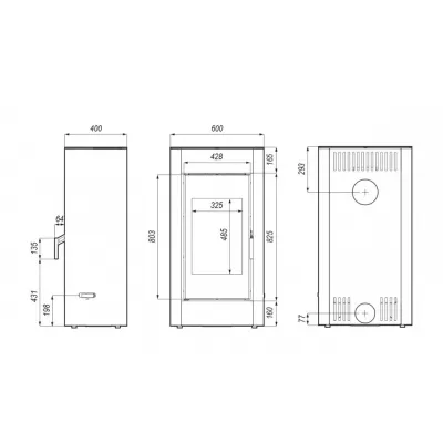 фото Печь DEFRO HOME SOLUM, 9кВт, серая сталь