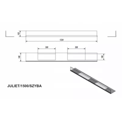 Стекло декоративное для биокамина JULIET/1500