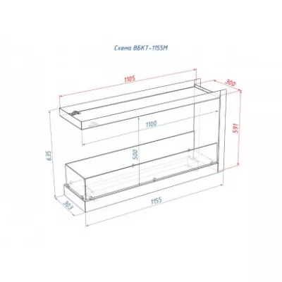 Встроенный биокамин Lux Fire Торцевой 1155 М
