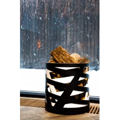 Дровница Saturn, черно-белая