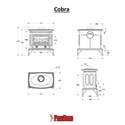 FireBird Печь-камин Cobra 13 кВт фото