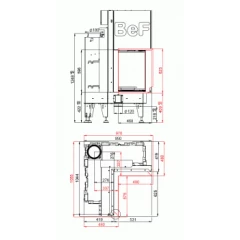 Топка BeF FLAT V4L, внутренний угол, гильотина,рамка черная