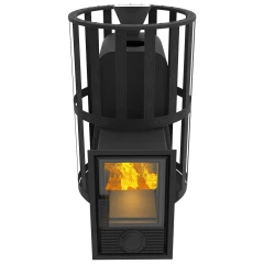 Печь-Камин Воевода 15 Д-2 сетчатый кожух Закрытая каменка