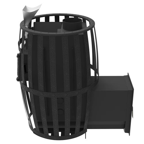 Печь-камин "Витязь" 18 Д-2 (Закрытая каменка нерж, Сетчатый кожух)