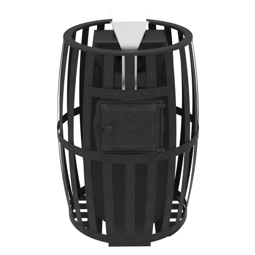 Печь-камин "Витязь" 18 Д-2 (Закрытая каменка нерж, Сетчатый кожух)