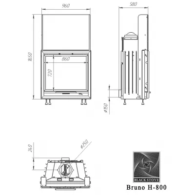 Каминная топка Bruno H-800