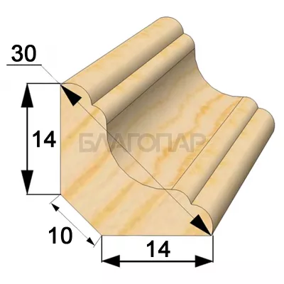 фото Галтель Липа (14х30мм) длина 2,9 м.