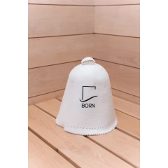 BORN, Шапка банная, колпак для сауны, фетр, белый