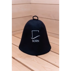 BORN, Шапка банная, колпак для сауны, фетр, черный