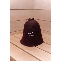 BORN, Шапка банная, колпак для сауны, фетр, коричневый