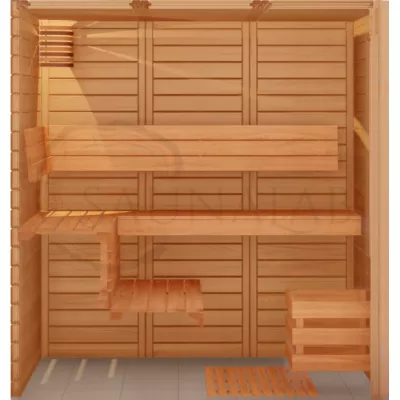 Модульная угловая сауна для квартиры и дома ANGLE из массива сибирского кедра (2,00х2,00) фото